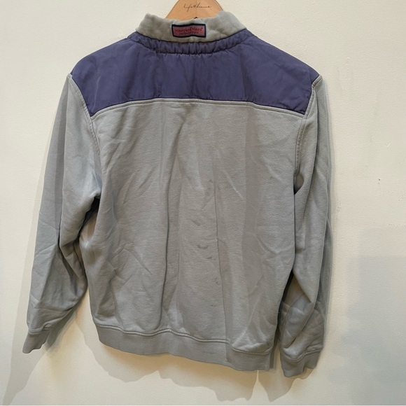 Vineyard Vines Gray and Blue Zip-Up Sweater - Picture 4 of 5